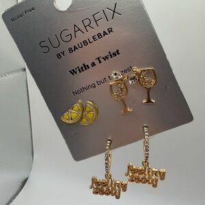 SUGARFIX by BaubleBar Gold and Yellow Earrings Set
